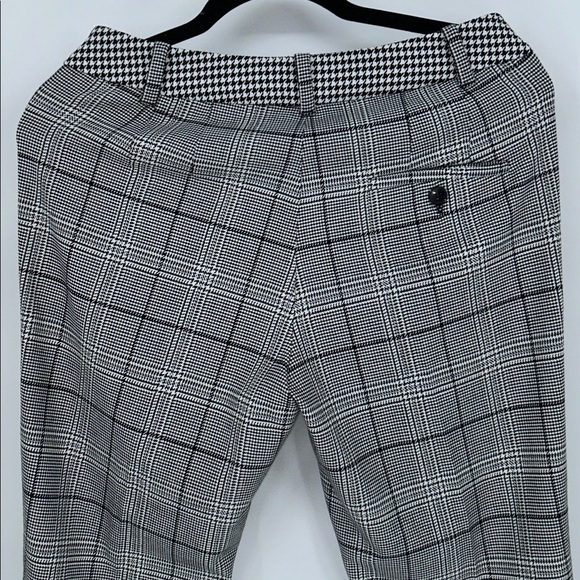 Marella Plaid Slim Ankle Pants Black White Houndstooth Stretch Trousers Sz 4 - Picture 7 of 13